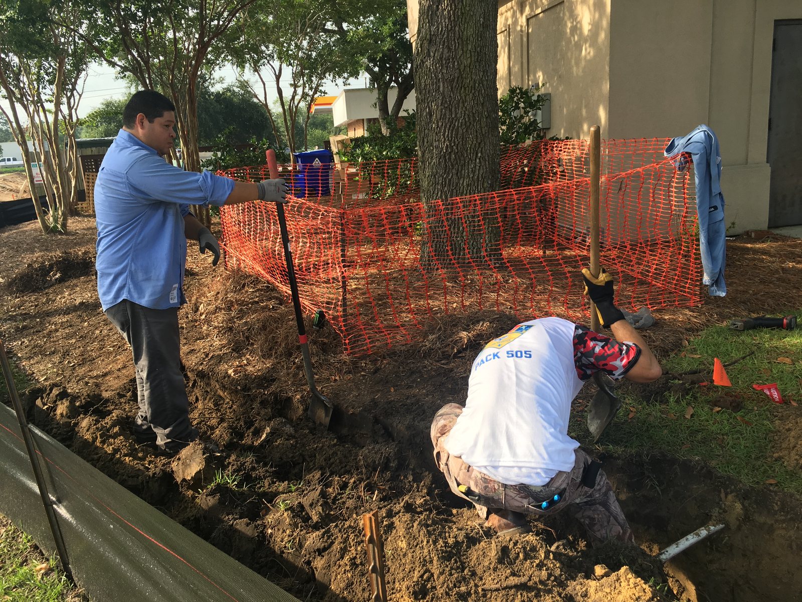 Charleston Electrical Services crew running underground electrical service for Shades of Charleston
